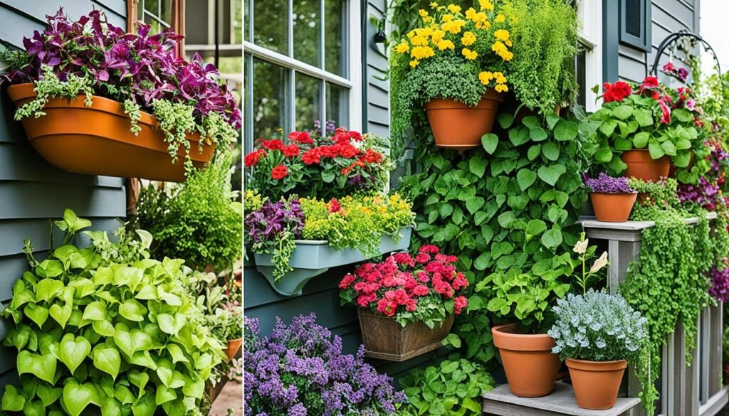 Garden bed full of vibrant flowers.